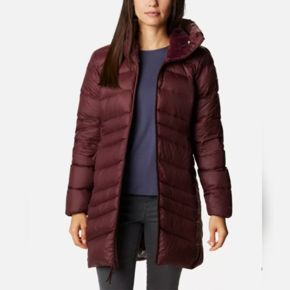 Women's Autumn Park Down Hooded Mid Jacket Omni Heat Parka Size Small
